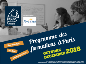 Programme des formations octobre/décembre 2018